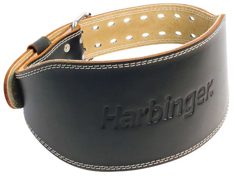 Harbinger 6" Padded Leather Belt, Black