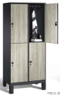 Evolo locker with 2 tiers on feet 150 mm high, 2 compart., 4 doors, 400 mm compart. width, outside d