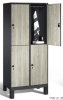 Evolo locker with 2 tiers on feet 150 mm high, 2 compart., 4 doors, 400 mm compart. width, outside d Evolo locker with 2 tiers on feet 150 mm high, 2 compart., 4 doors, 400 mm compart. width, outside d