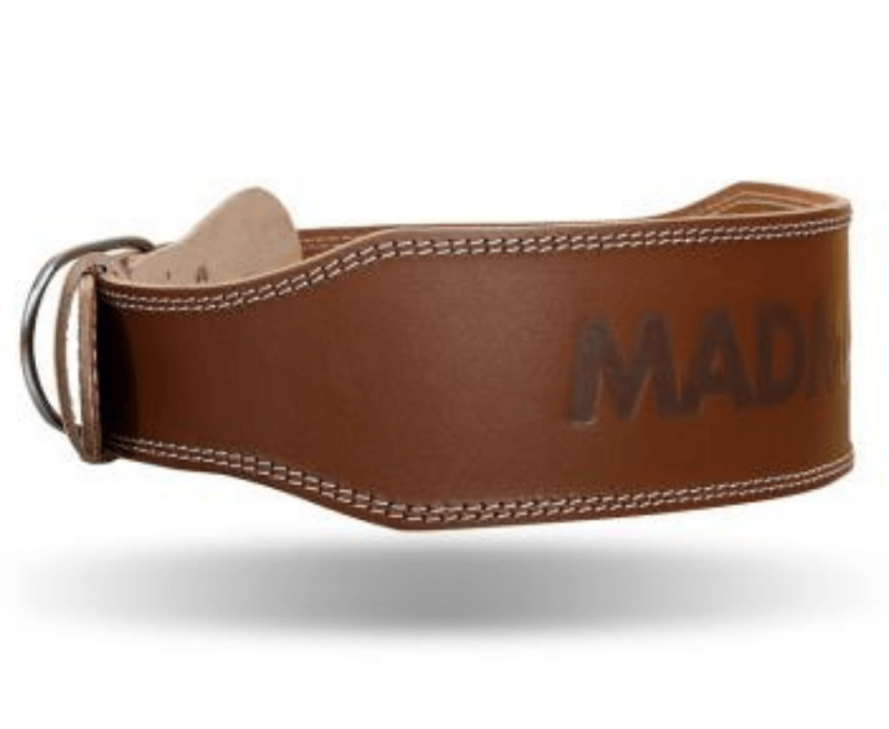 MADMAX Full leather Fitness Belt, Unisex, Chocolate brown
