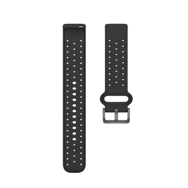 Polar Silicone Wrist band, 20 mm, S-L, Black/Grey