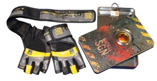 MADMAX Signature Gloves for fitness, Men's, Dark grey / Black / yellow
