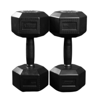 Black Full Rubber Hex. Dumbbell - 2 Kg.