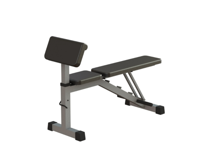 Gravity Z Adjustable Bench witth Biceps Curl Attachment